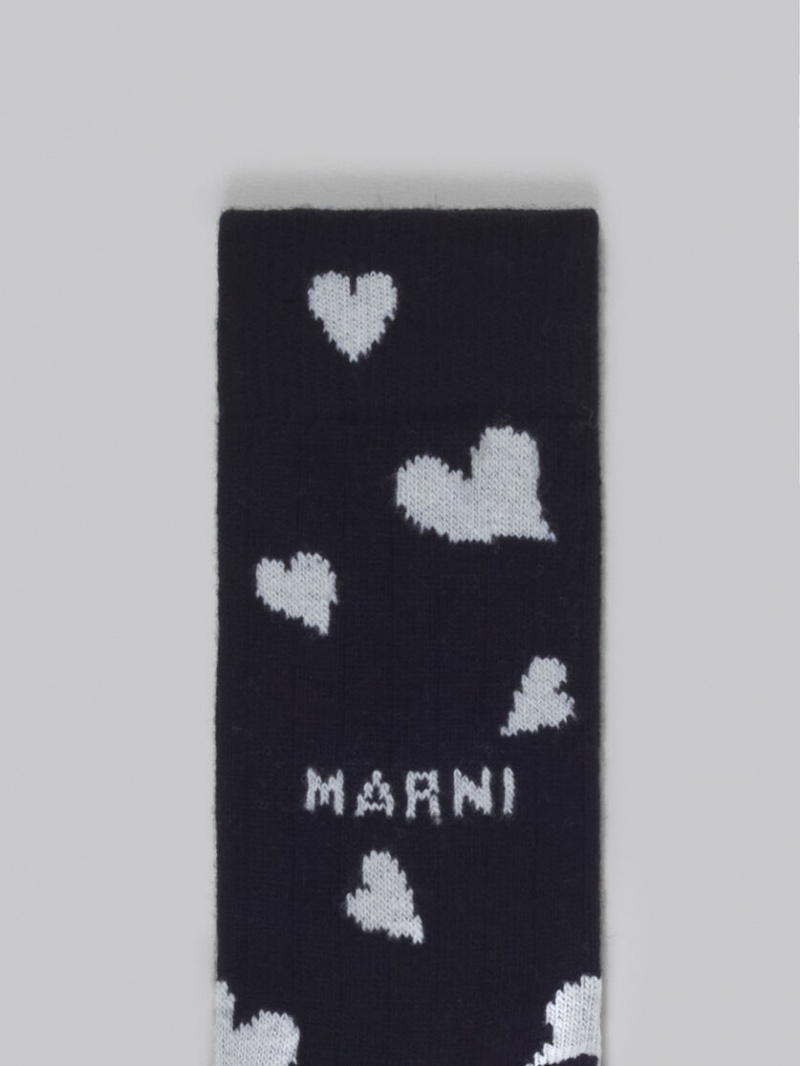 Marni Ull With Heart Motif Svarta | SEZPD77550