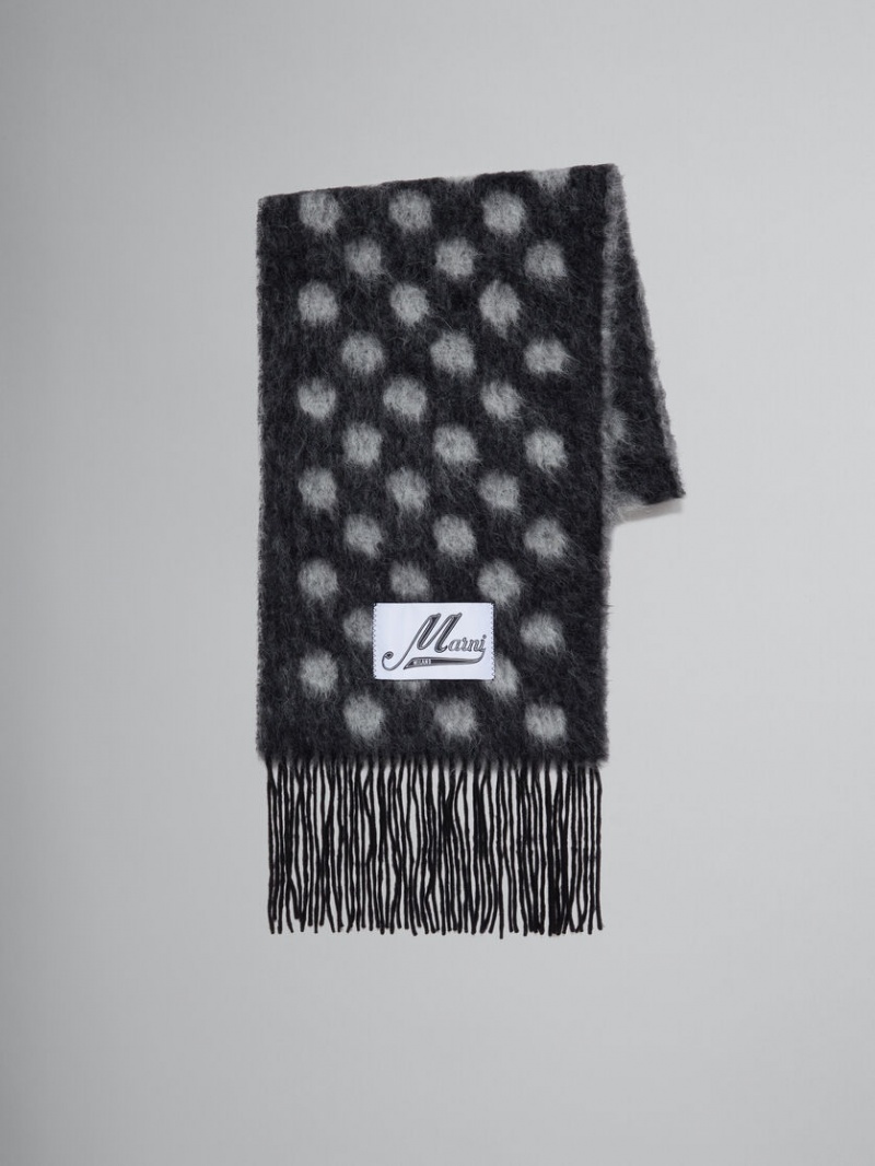 Marni Ull-mohair Scarf With Polka Dots Svarta | SEDFL55042