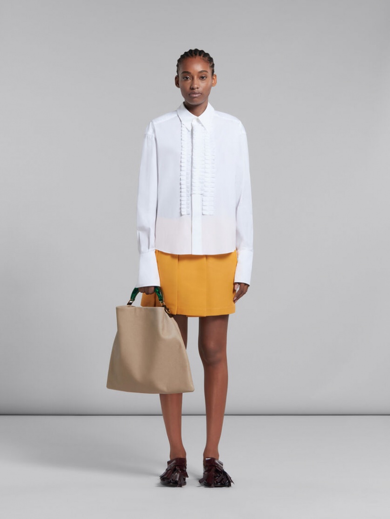 Marni Venice Medium Bag Läder Beige | XSEBH41875