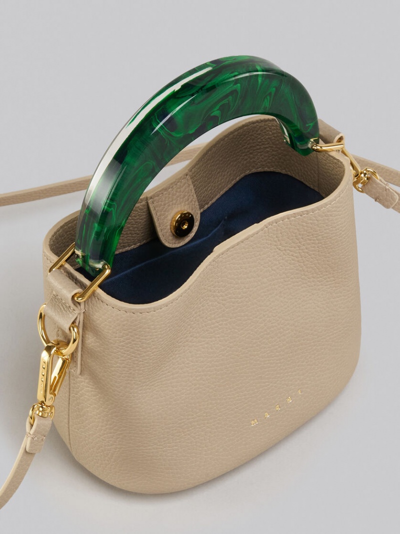 Marni Venice Mini Bucket Bag Läder Ljusbruna | QSEUV52634