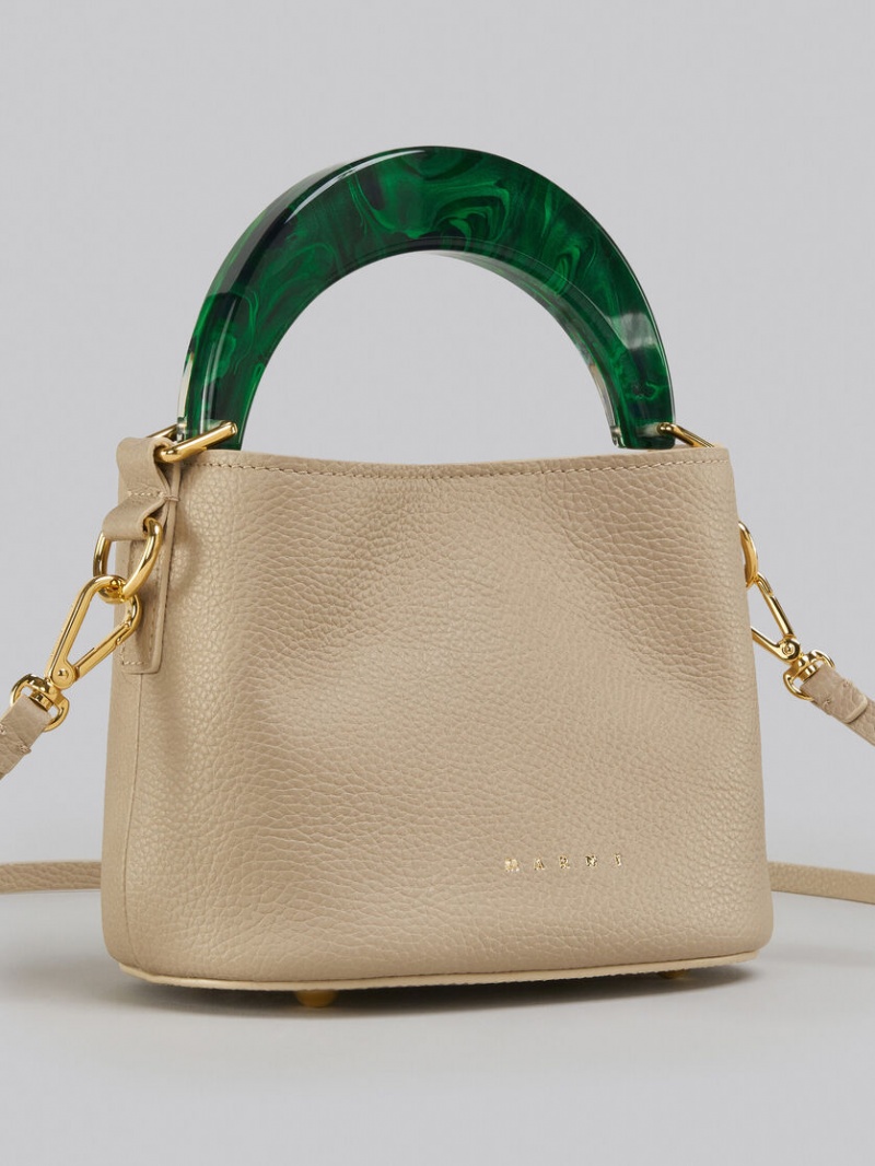 Marni Venice Mini Bucket Bag Läder Ljusbruna | QSEUV52634