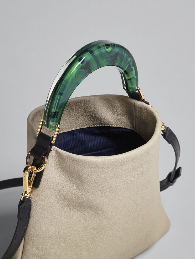 Marni Venice Small Bag Läder Beige | SEICD51370