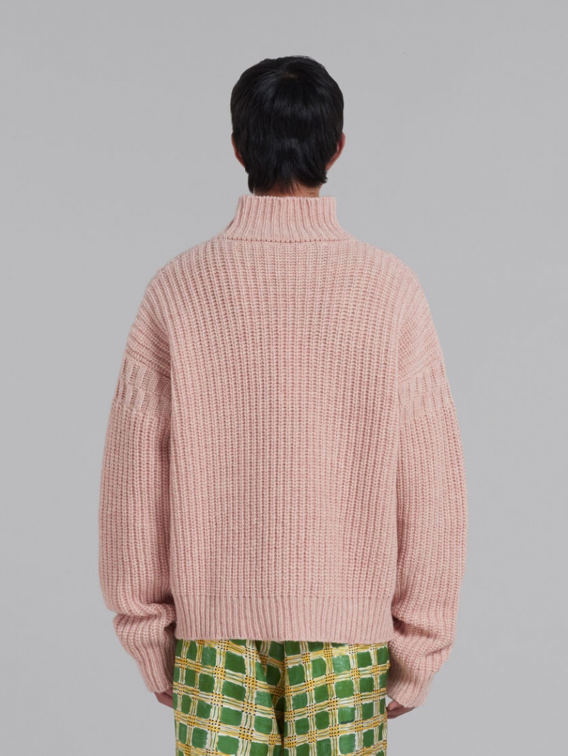 Marni Virgin Ull Jumper With Nibbled Hem Rosa | PSEER18745